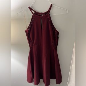 maroon dress